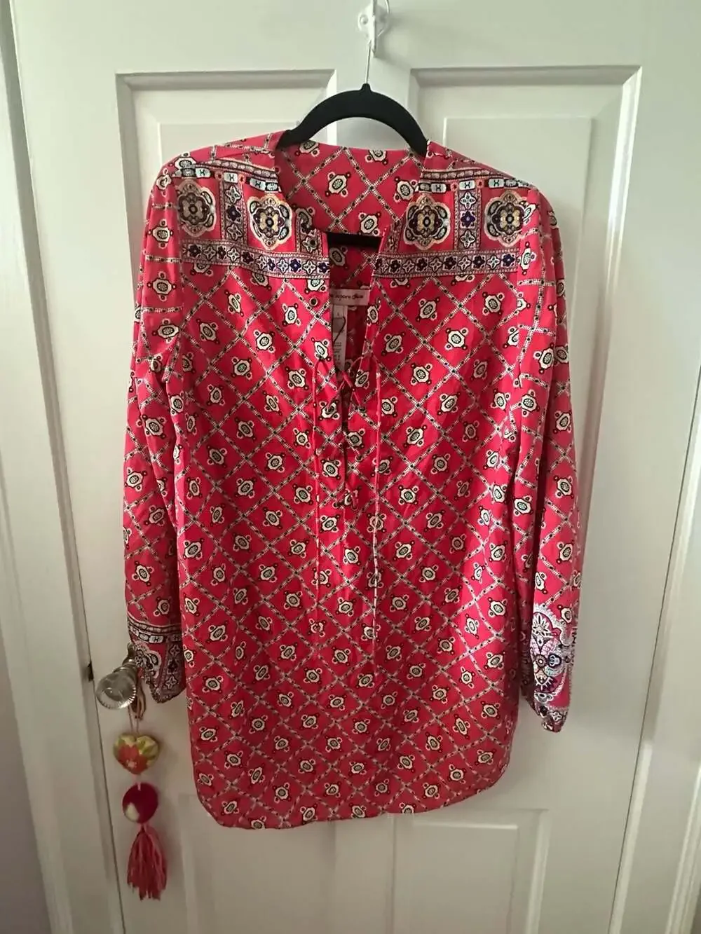 Nanette Lepore Red Batik Swim Cover Up